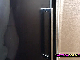 Femboy teen from Thailand bound in the shower and pissed on